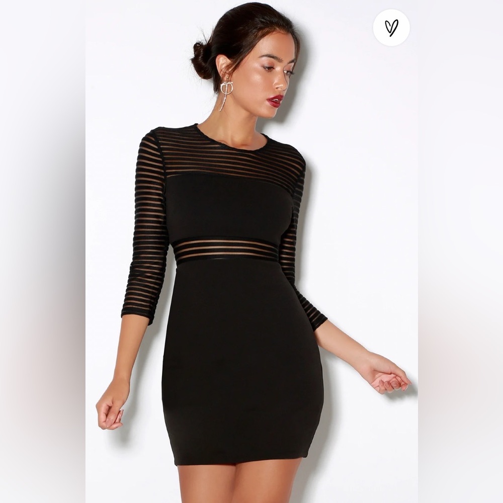 Lulus Perfect Mesh Black Bodycon Dress